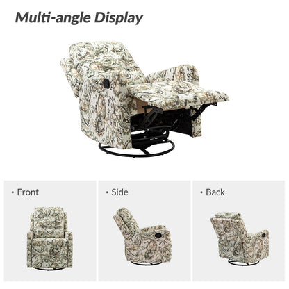 Poltrona reclinabile manuale Arlette Floral con schienale imbottito, set da 2