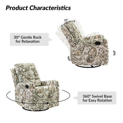 Poltrona reclinabile manuale Arlette Floral con schienale imbottito, set da 2