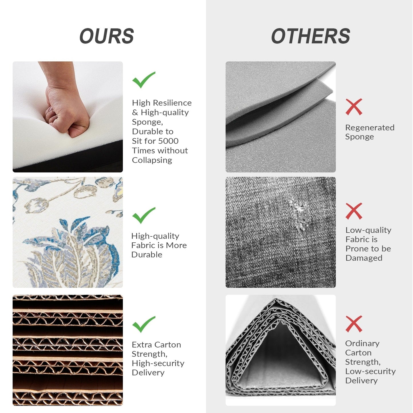 Poltrona reclinabile manuale Arlette Floral con schienale imbottito, set da 2