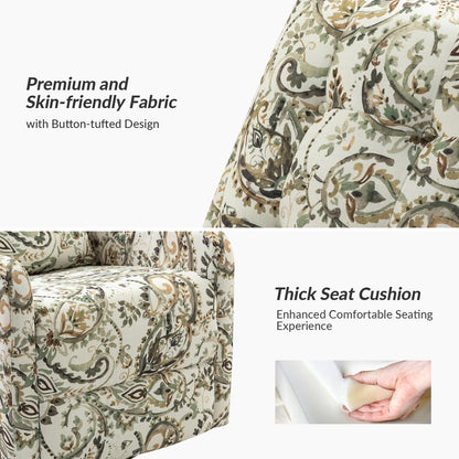 Poltrona reclinabile manuale Arlette Floral con schienale imbottito, set da 2