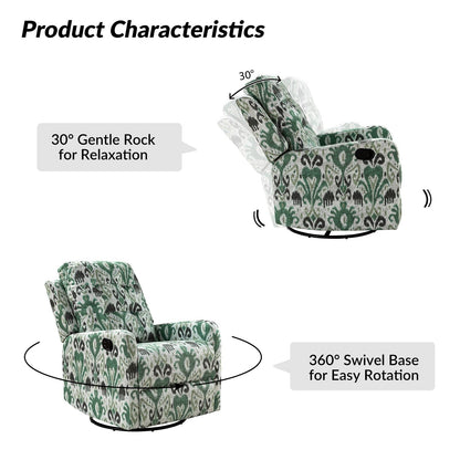 Poltrona reclinabile manuale Arlette Floral con schienale imbottito, set da 2