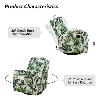 Poltrona reclinabile manuale Arlette Floral con schienale imbottito, set da 2