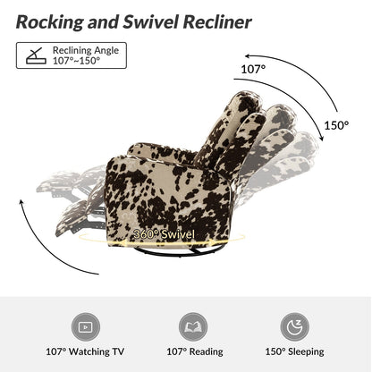 Poltrona reclinabile manuale girevole con schienale imbottito Arlette Contemporary Floral