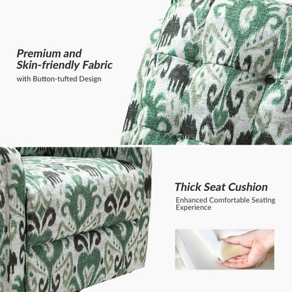 Poltrona reclinabile manuale girevole con schienale imbottito Arlette Contemporary Floral