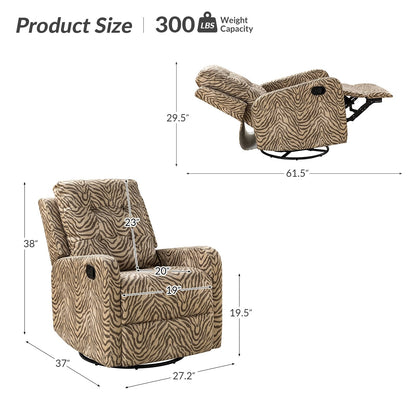 Poltrona reclinabile manuale girevole con schienale imbottito Arlette Contemporary Floral