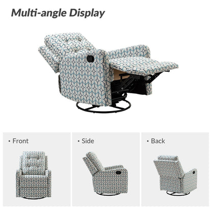 Poltrona reclinabile manuale girevole con schienale imbottito Arlette Contemporary Floral