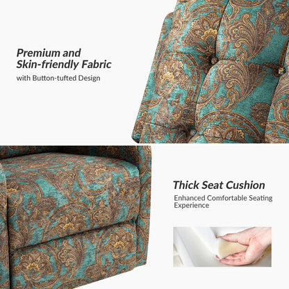 Poltrona reclinabile manuale girevole con schienale imbottito Arlette Contemporary Floral