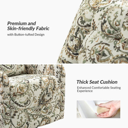 Poltrona reclinabile manuale girevole con schienale imbottito Arlette Contemporary Floral