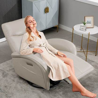 Poltrona reclinabile girevole Power Glider senza braccioli con USB e schienale alto