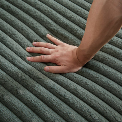 Poltrona lounge moderna in velluto a coste verde militare da 62,5 pollici con 2 cuscini per soggiorno