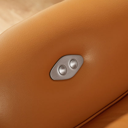 Poltrona reclinabile elettrica girevole in pelle pieno fiore Art Leon