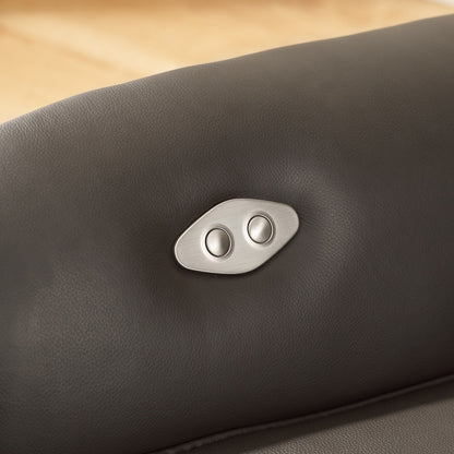 Poltrona reclinabile elettrica girevole in pelle pieno fiore Art Leon