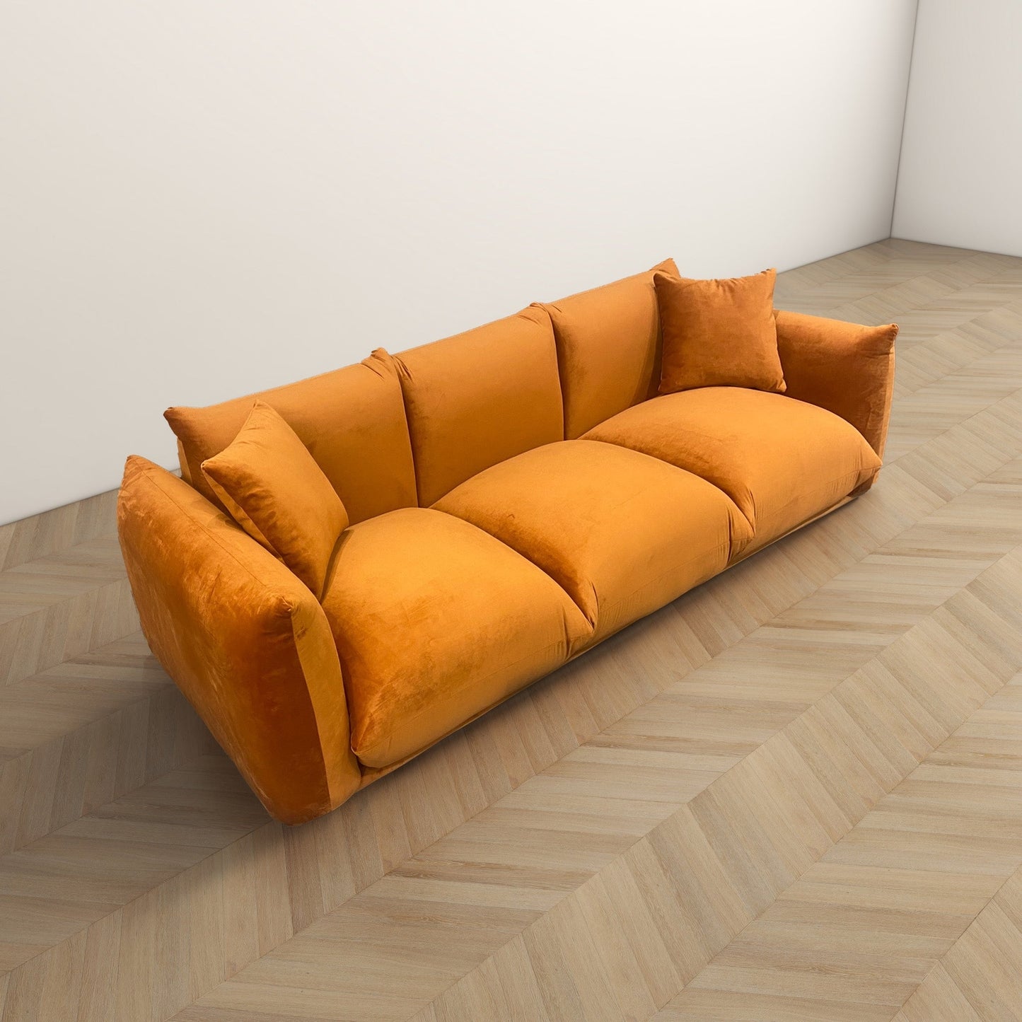 Divano Arten Mid-Century Modern di lusso in velluto/boucle