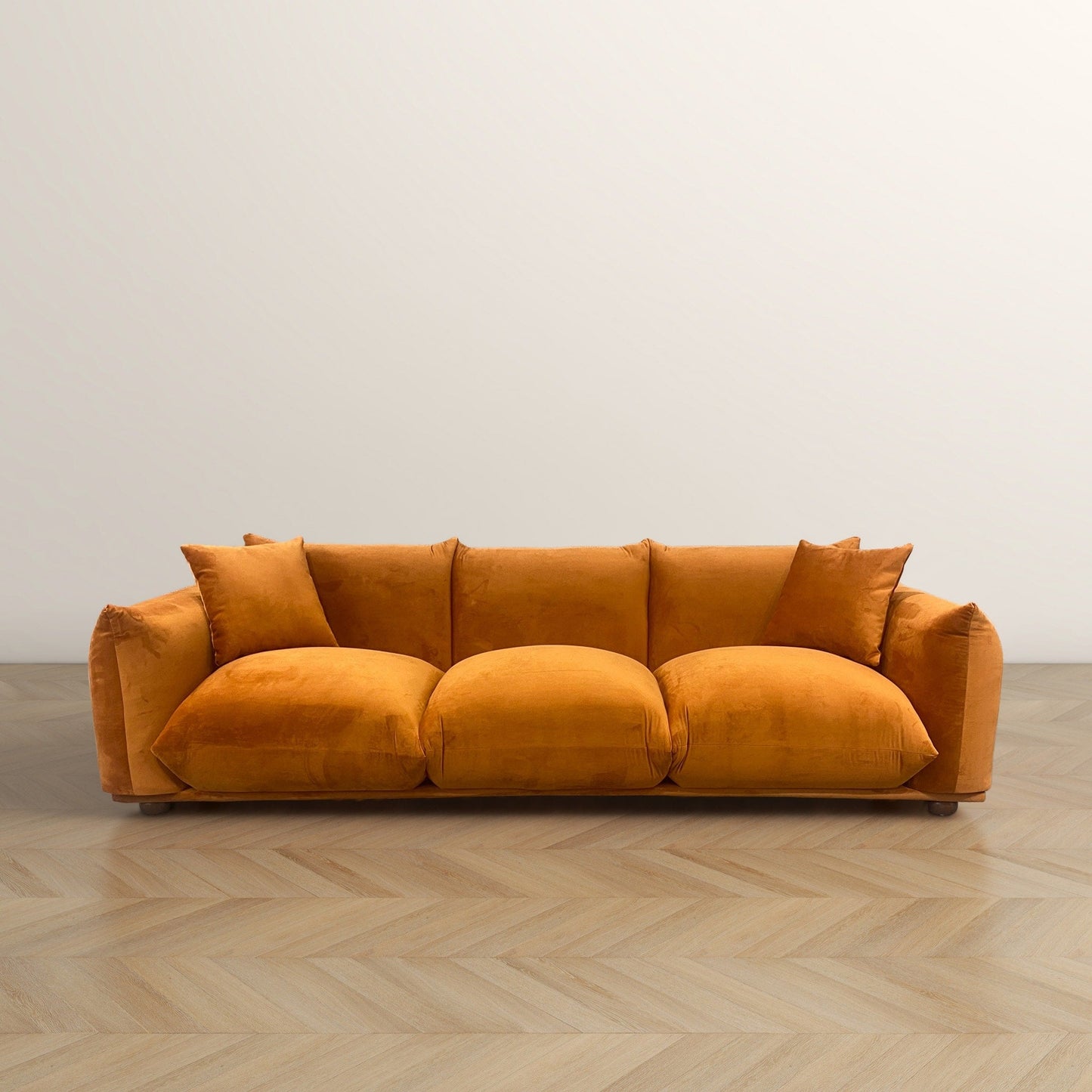 Divano Arten Mid-Century Modern di lusso in velluto/boucle