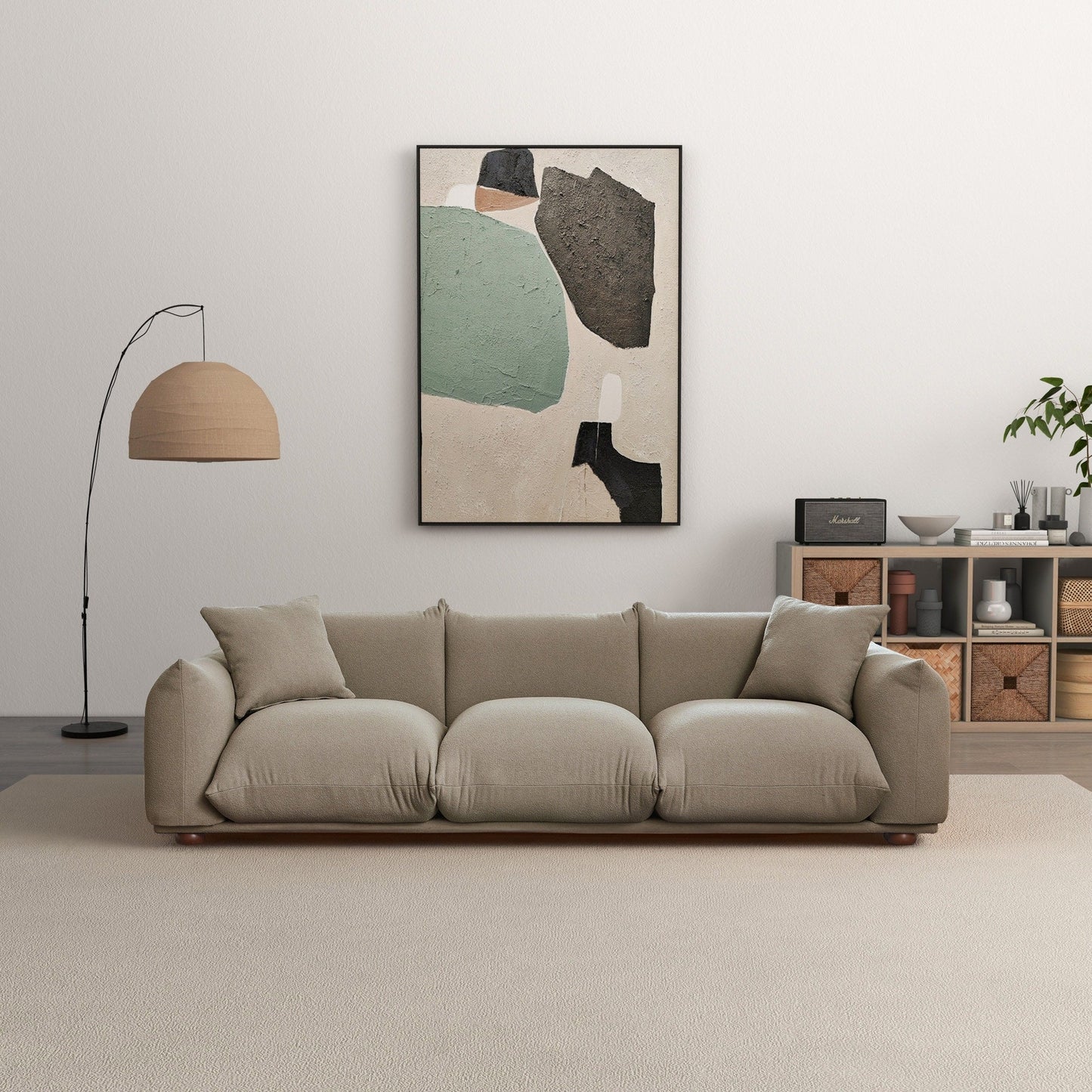 Divano Arten Mid-Century Modern di lusso in velluto/boucle