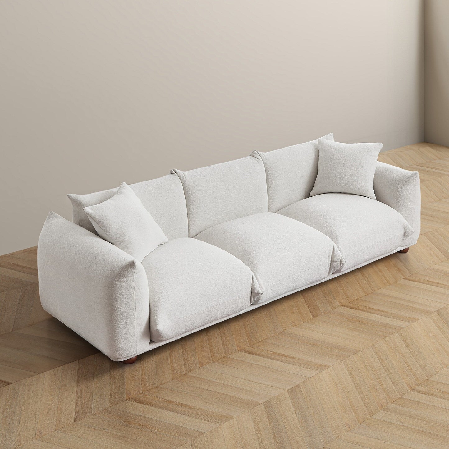 Divano Arten Mid-Century Modern di lusso in velluto/boucle