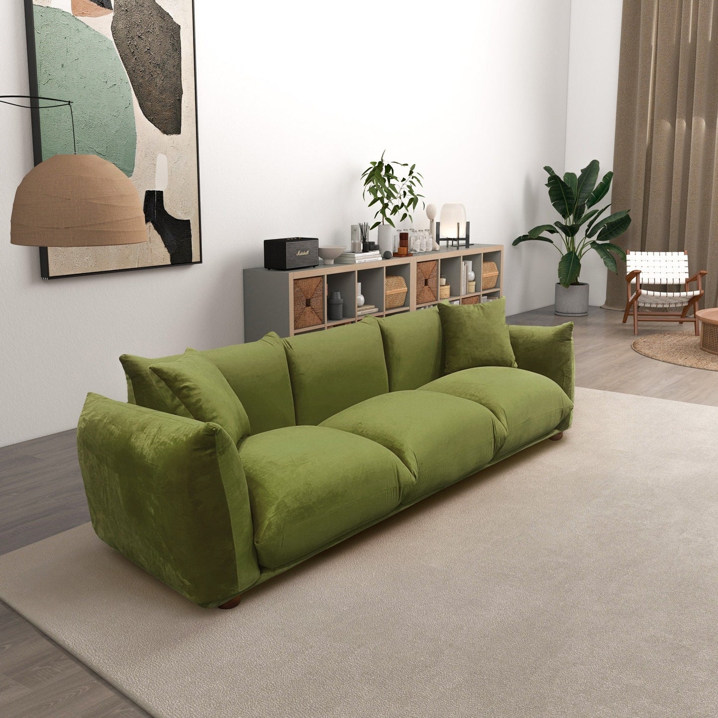 Divano Arten Mid-Century Modern di lusso in velluto/boucle