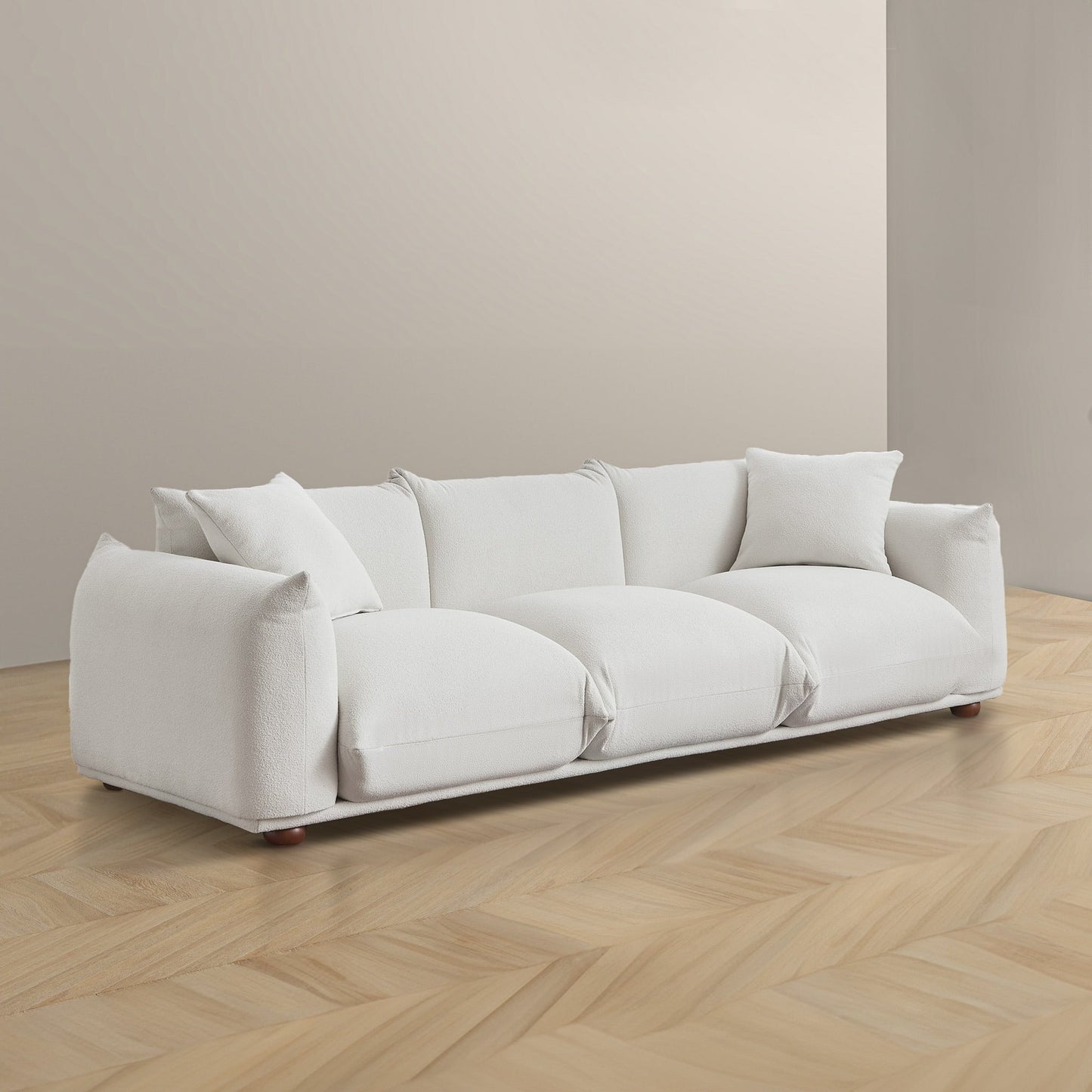 Divano Arten Mid-Century Modern di lusso in velluto/boucle