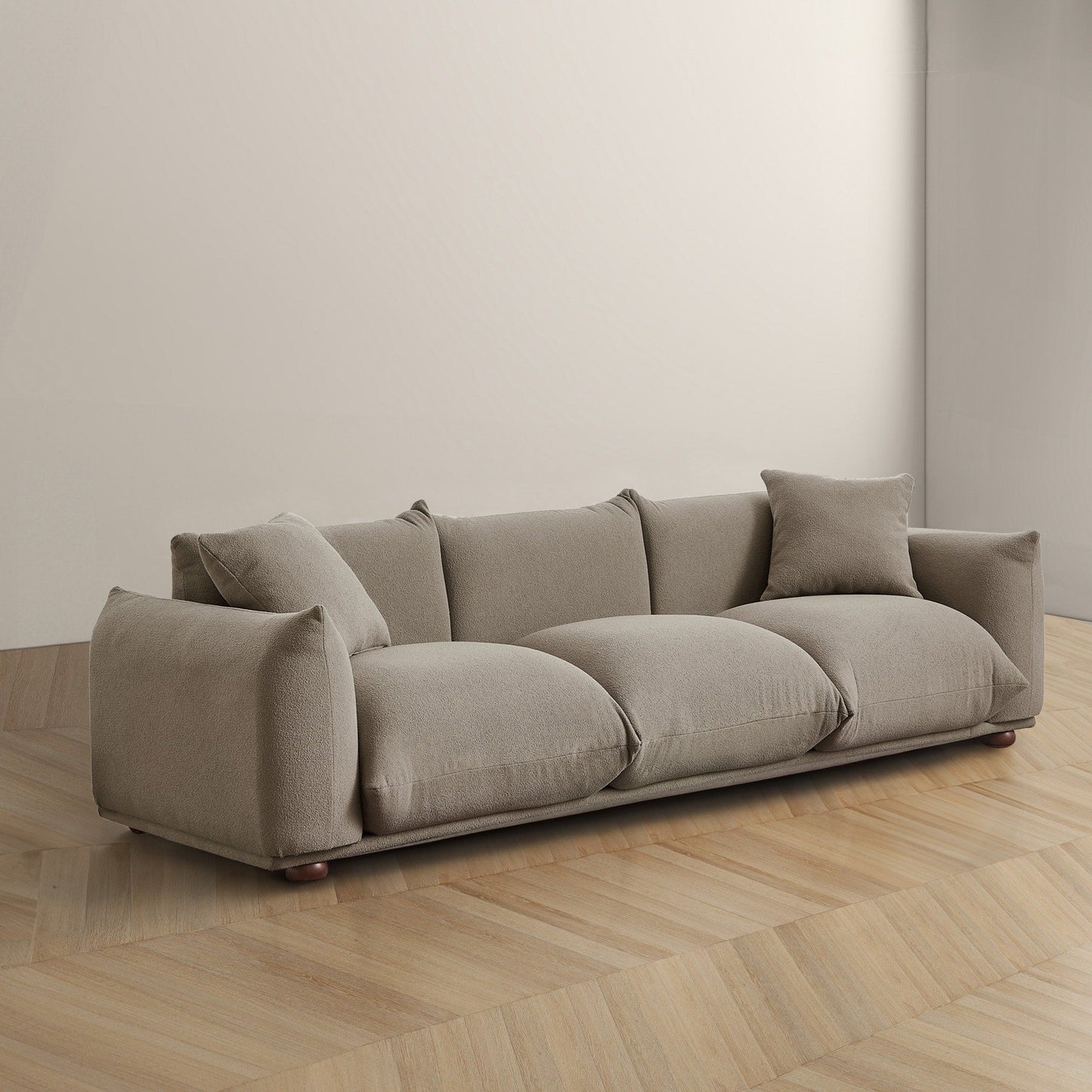 Divano Arten Mid-Century Modern di lusso in velluto/boucle