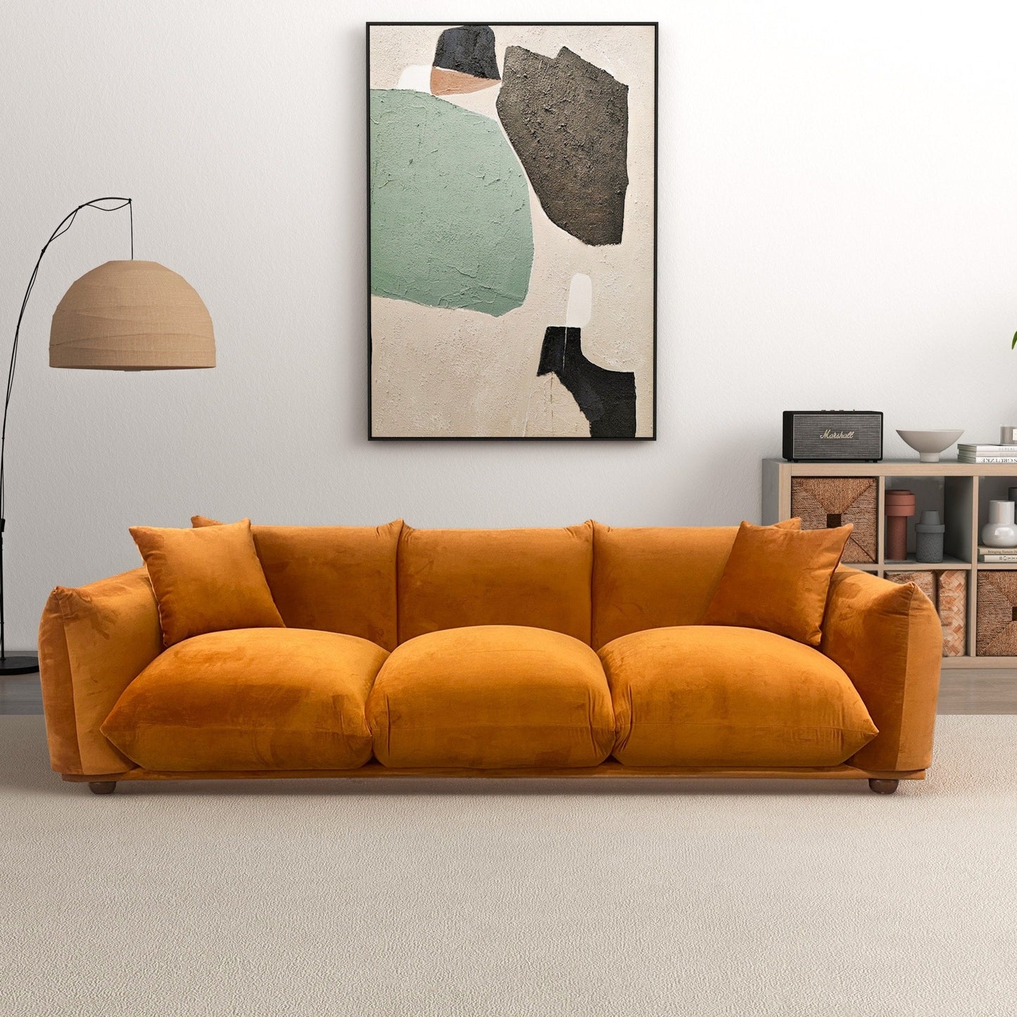 Divano Arten Mid-Century Modern di lusso in velluto/boucle