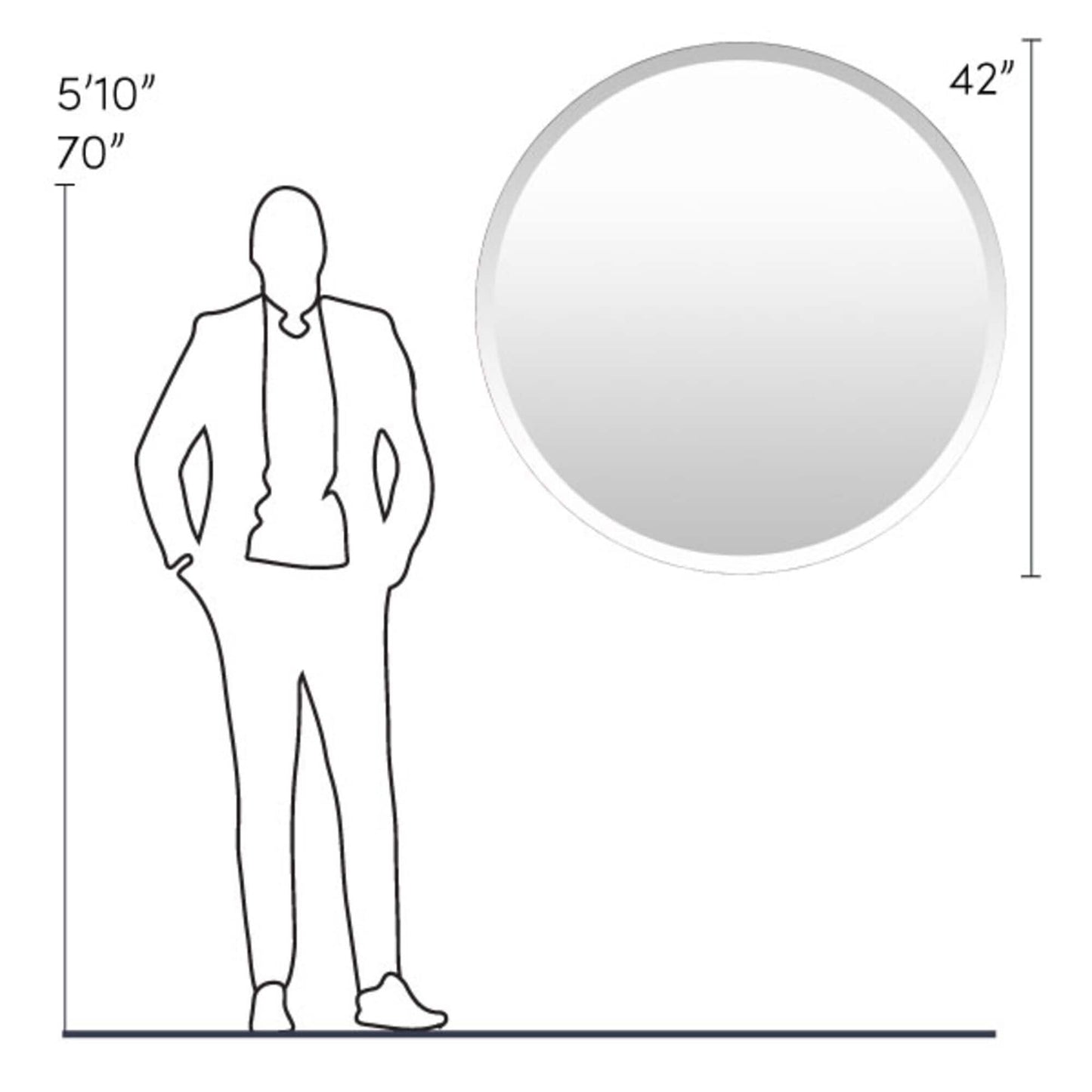 Specchio rotondo bisellato moderno Mei di Artistic Weavers