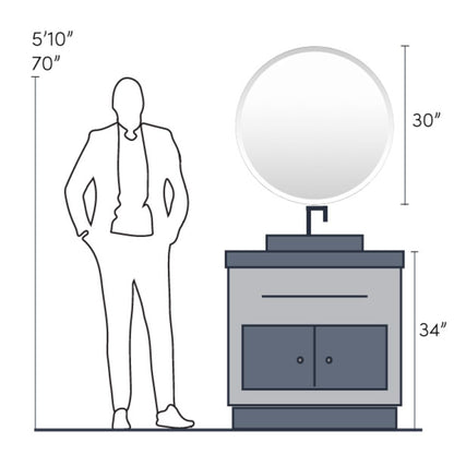 Specchio rotondo bisellato moderno Mei di Artistic Weavers