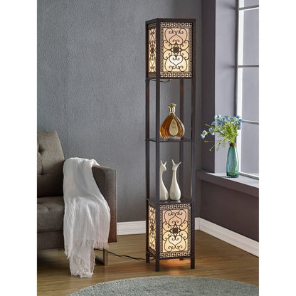 Lampada da terra Copper Grove Arans Infinity Heart Shelf da 64 pollici Espresso