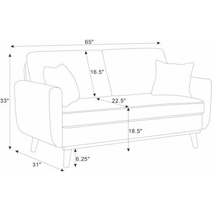 Divano Asher Mid-Century in velluto a coste
