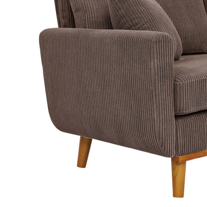 Divano Asher Mid-Century in velluto a coste