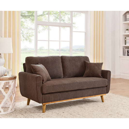 Divano Asher Mid-Century in velluto a coste