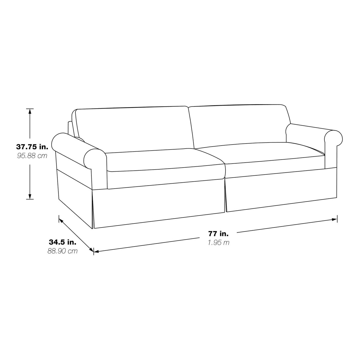 Divano con fodera Zuni Mid-Century di Porch &amp; Den