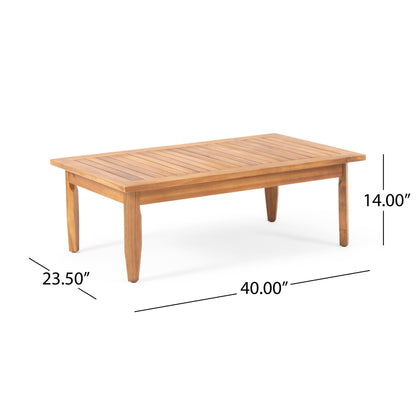 Set da salotto Aston Outdoor Mid-Century Modern in acacia con 4 posti e cuscini di Christopher Knight Home