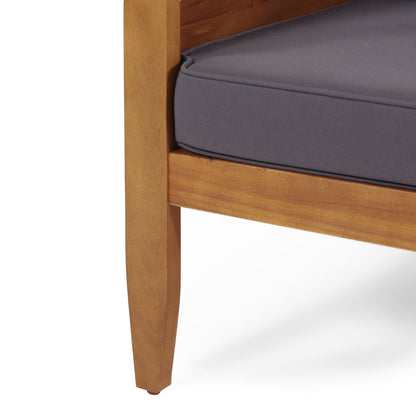 Divano componibile in legno di acacia Aston Outdoor Mid-Century Modern di Christopher Knight Home