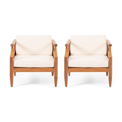 Poltrone da club imbottite moderne in acacia Aston Outdoor (set da 2) di Christopher Knight Home