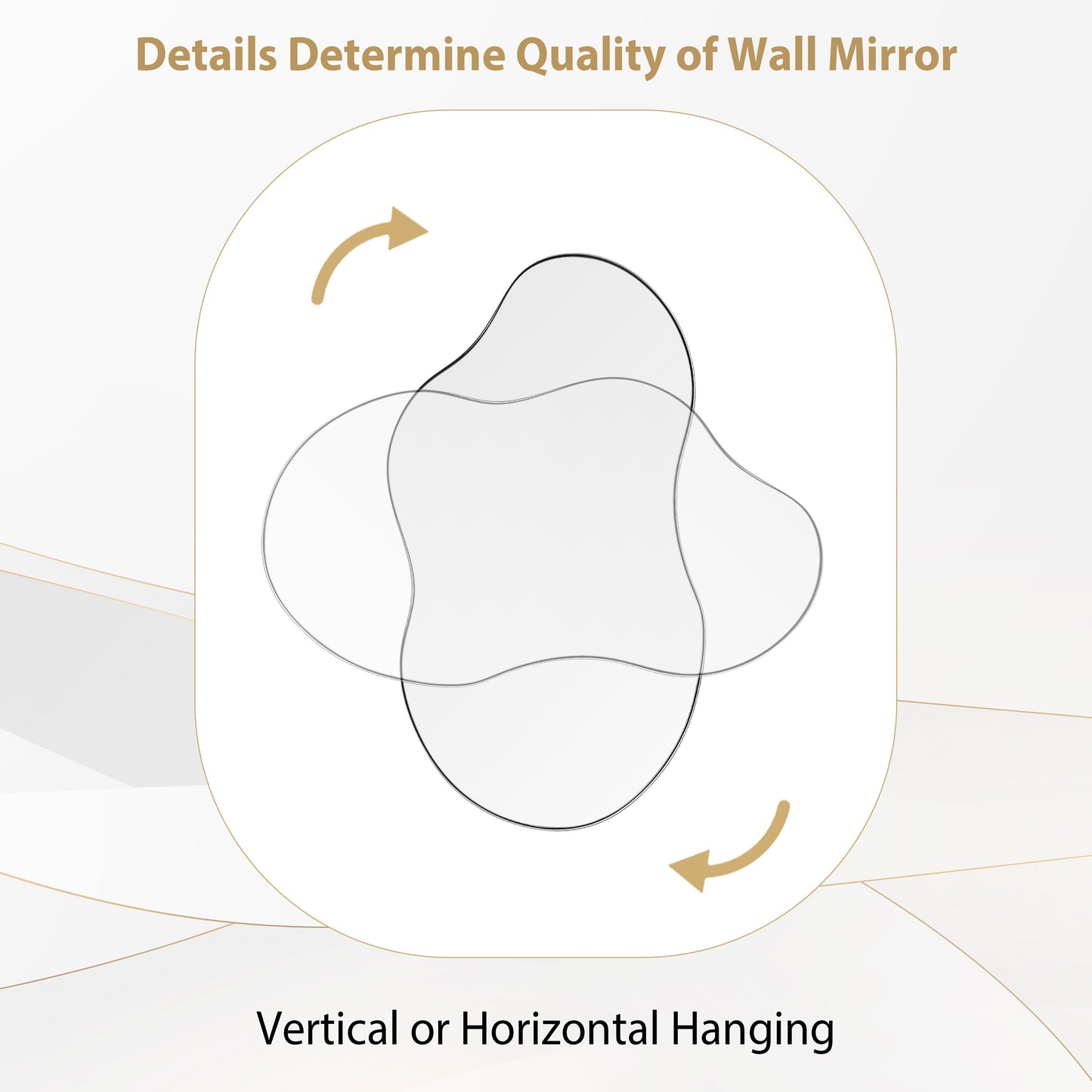 Specchio da parete antico ondulato asimmetrico