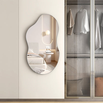 Specchio da parete antico ondulato asimmetrico