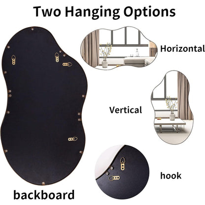 Specchio da parete antico ondulato asimmetrico