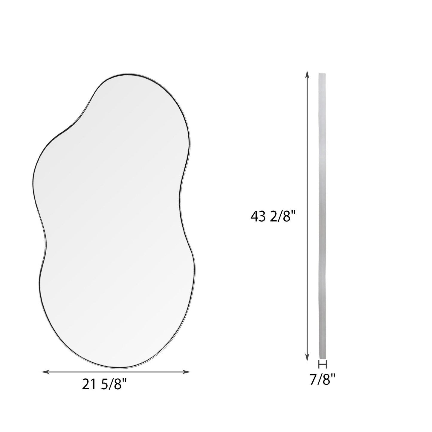 Specchio da parete antico ondulato asimmetrico