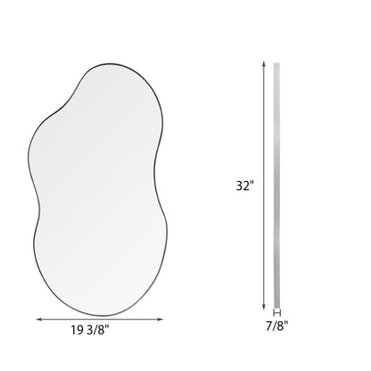 Specchio da parete antico ondulato asimmetrico