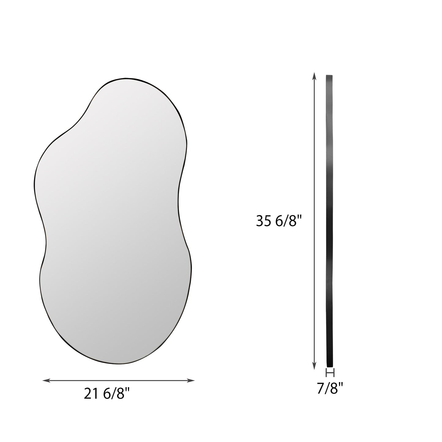 Specchio da parete antico ondulato asimmetrico
