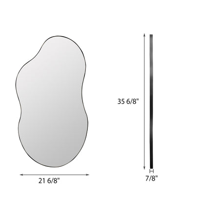 Specchio da parete antico ondulato asimmetrico