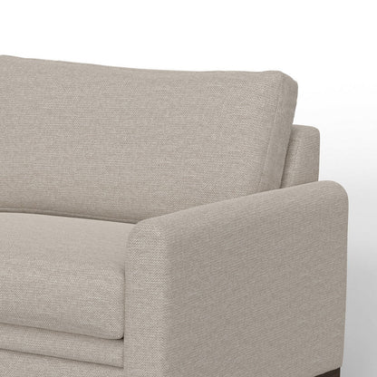 Divano Ata, poliestere beige, 2 cuscini, struttura in legno massello marrone, 86 pollici