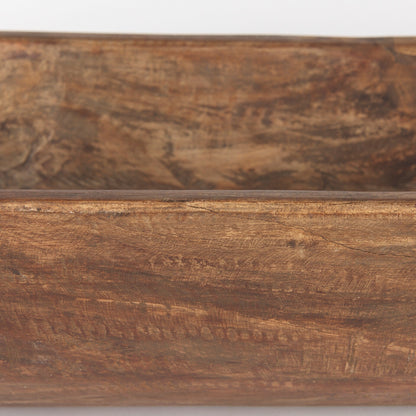 Ciotola Athena Extra Large Oblong in legno di recupero nero-marrone - 26,0 L x 10,0 W x 7,0 H