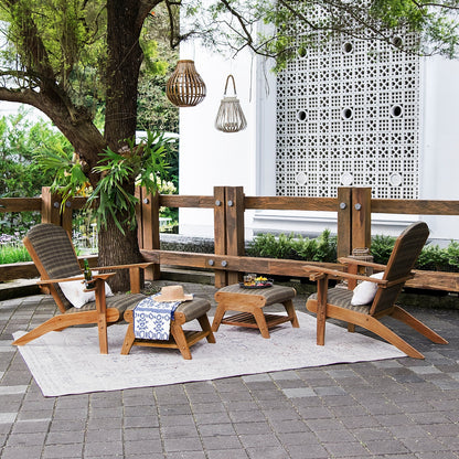 Set di 4 sedie Adirondack da esterno imbottite in teak Cambridge Casual Auburn
