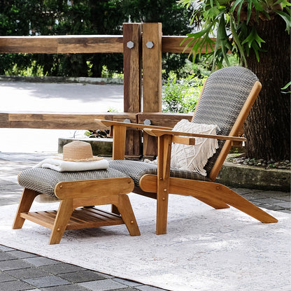 Set di 4 sedie Adirondack da esterno imbottite in teak Cambridge Casual Auburn