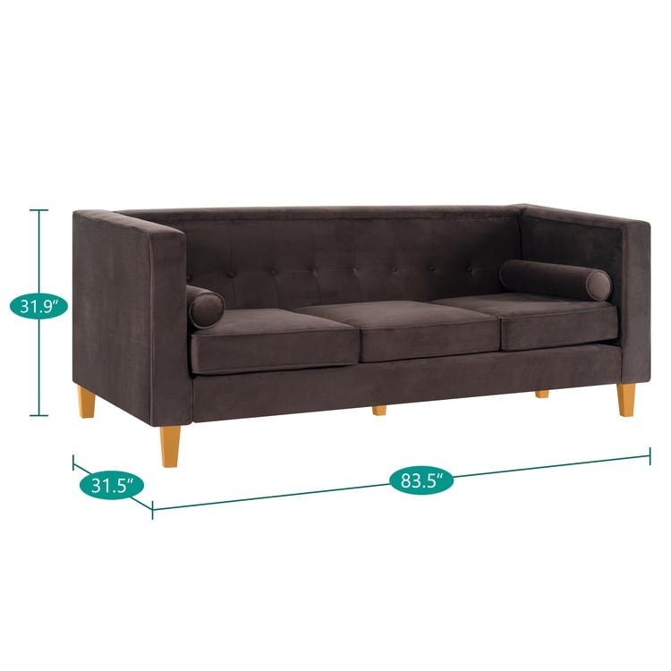 Divano per soggiorno Divano Mid Century con cuscino trapuntato Gambe in legno massello per soggiorno Camera da letto Comodo