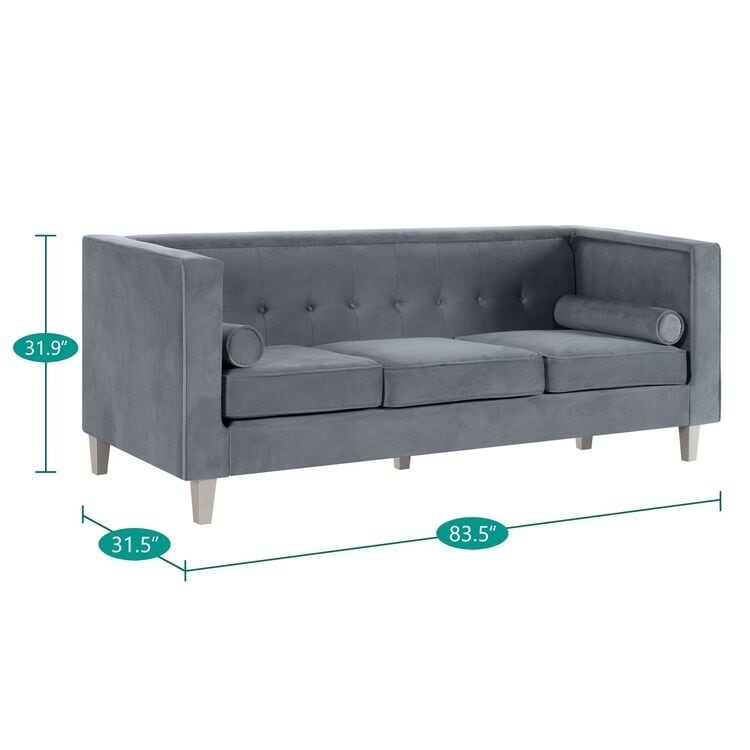 Divano per soggiorno Divano Mid Century con cuscino trapuntato Gambe in legno massello per soggiorno Camera da letto Comodo