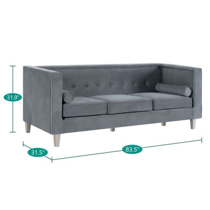 Divano per soggiorno Divano Mid Century con cuscino trapuntato Gambe in legno massello per soggiorno Camera da letto Comodo