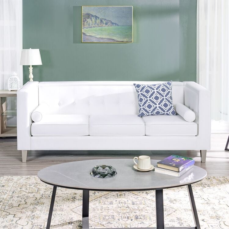 Divano per soggiorno Divano Mid Century con cuscino trapuntato Gambe in legno massello per soggiorno Camera da letto Comodo