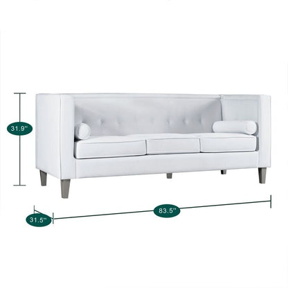 Divano per soggiorno Divano Mid Century con cuscino trapuntato Gambe in legno massello per soggiorno Camera da letto Comodo